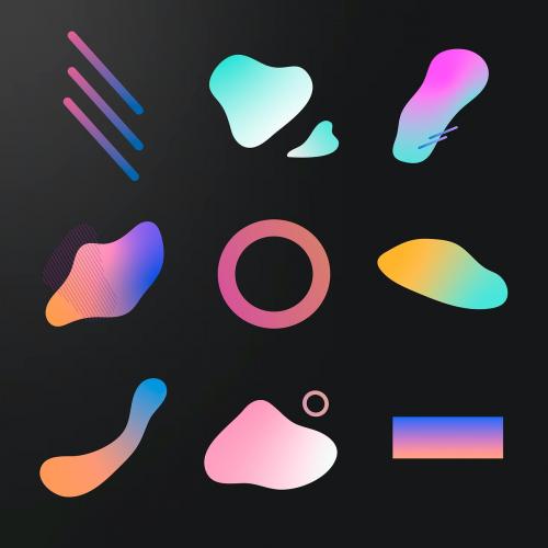 Colorful gradient collection vector - 1235307