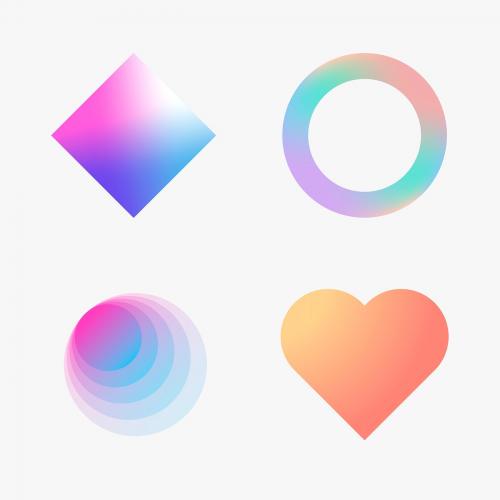 Colorful gradient collection vector - 1235314