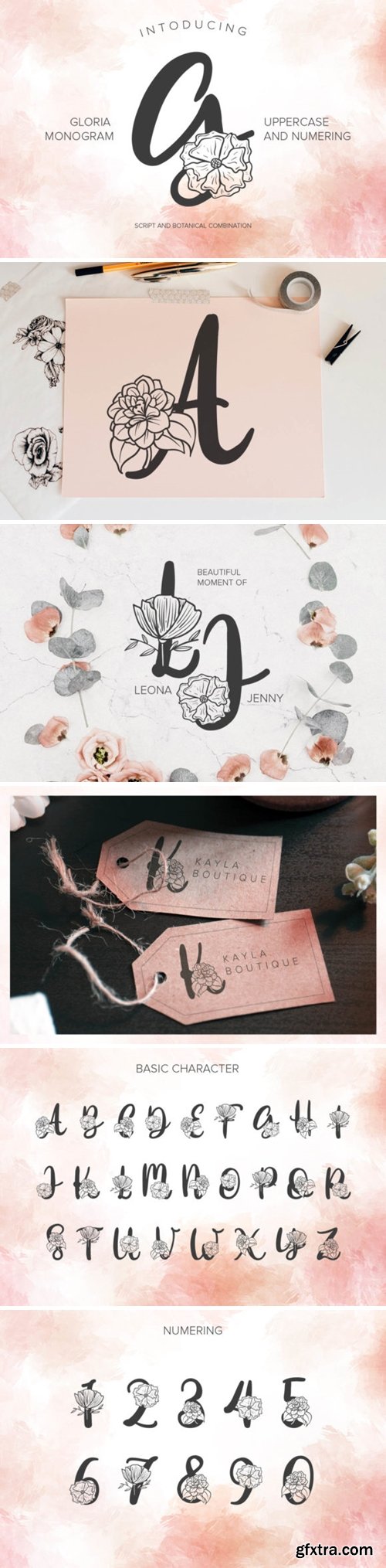 Gloria Monogram Font