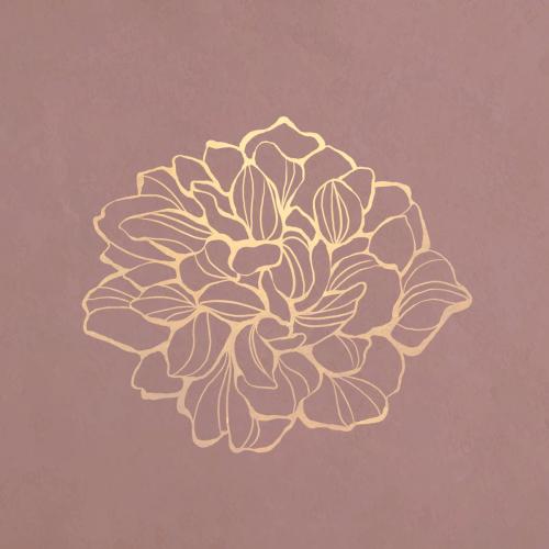 Gold flower outline vector - 2019658