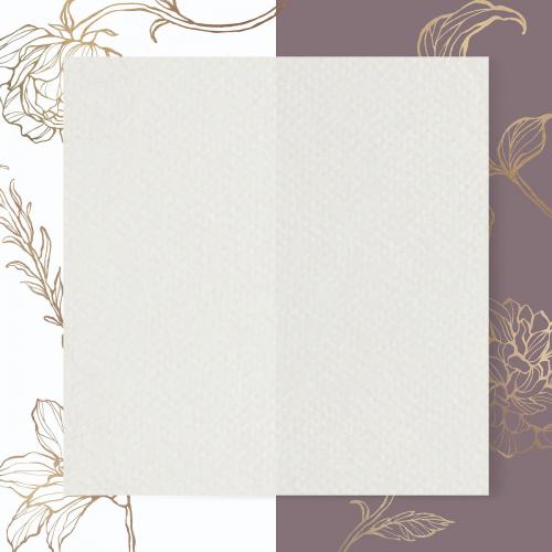 Rectangle paper on floral outline background vector - 2019670