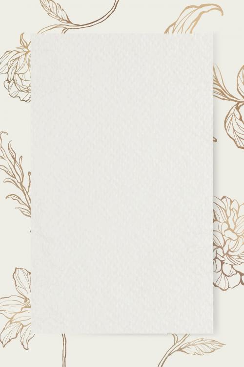 Rectangle paper on floral outline background vector - 2019678