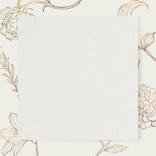Rectangle paper on floral outline background vector - 2019689