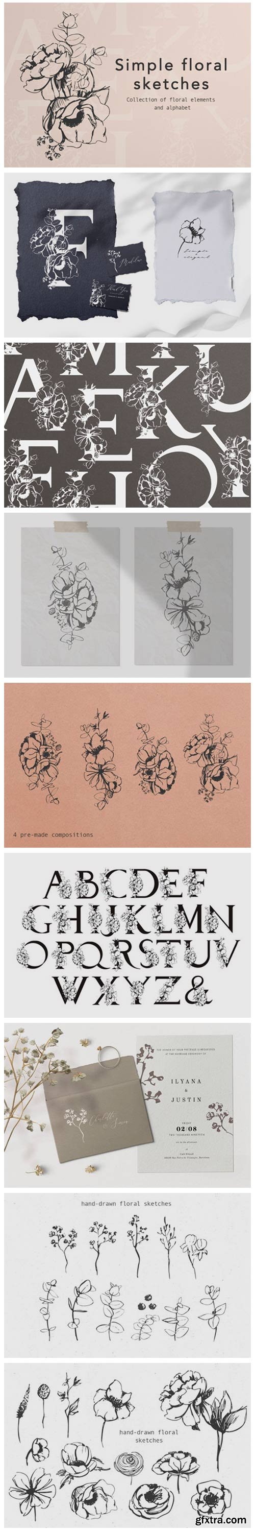 Floral Alphabet Design 4392931