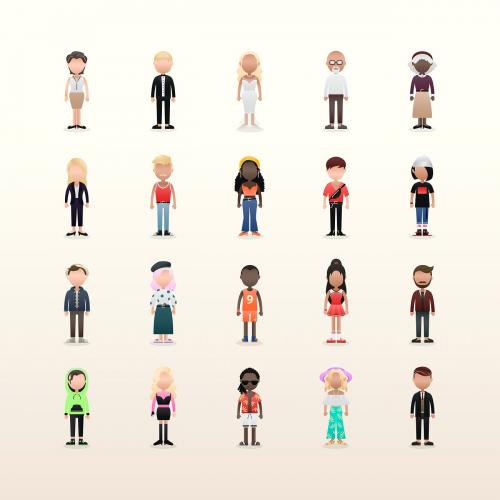 Set of diverse avatars vector - 2024233