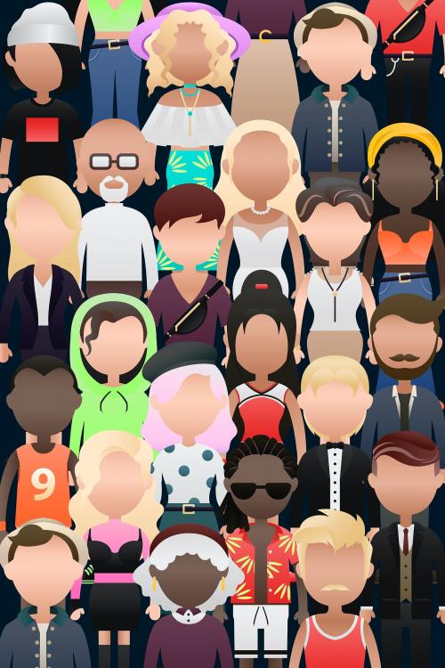 Set of diverse avatars vector - 2024248