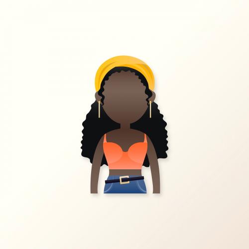 Young black girl avatar vector - 2024264