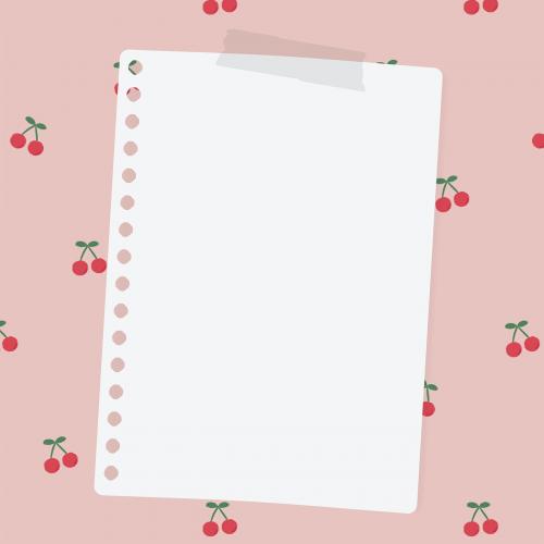 Blank notepaper on red cherry pattern social template vector - 2033563