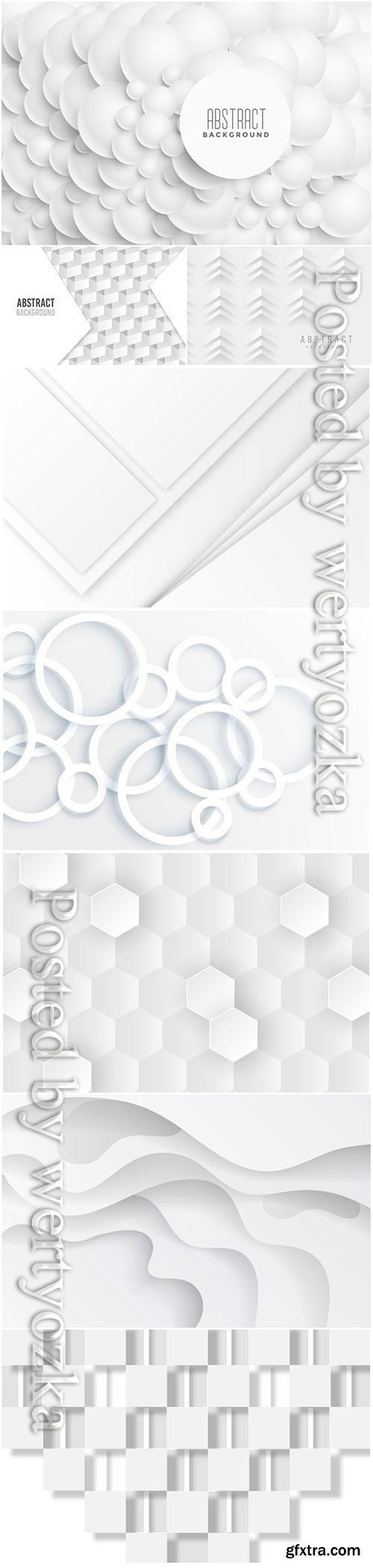 White abstract vector background, 3d models template