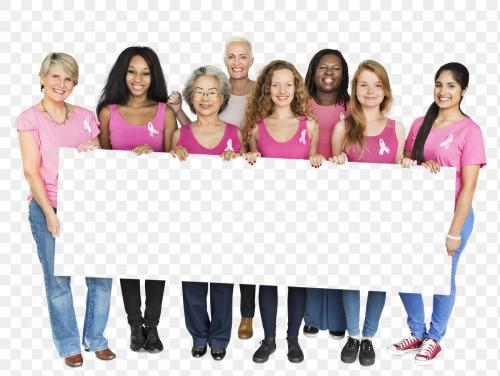 Diverse woman with a banner mockup transparent png - 2024657