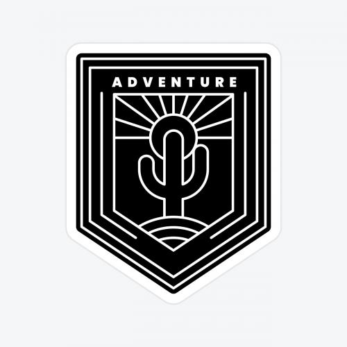 Black and white adventure badge vector - 2034499