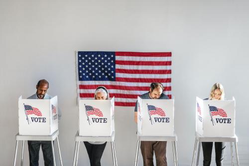 American at a polling booth - 2027225