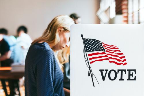 American at a polling booth - 2027332