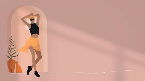 Female fashionista background illustration - 2034225