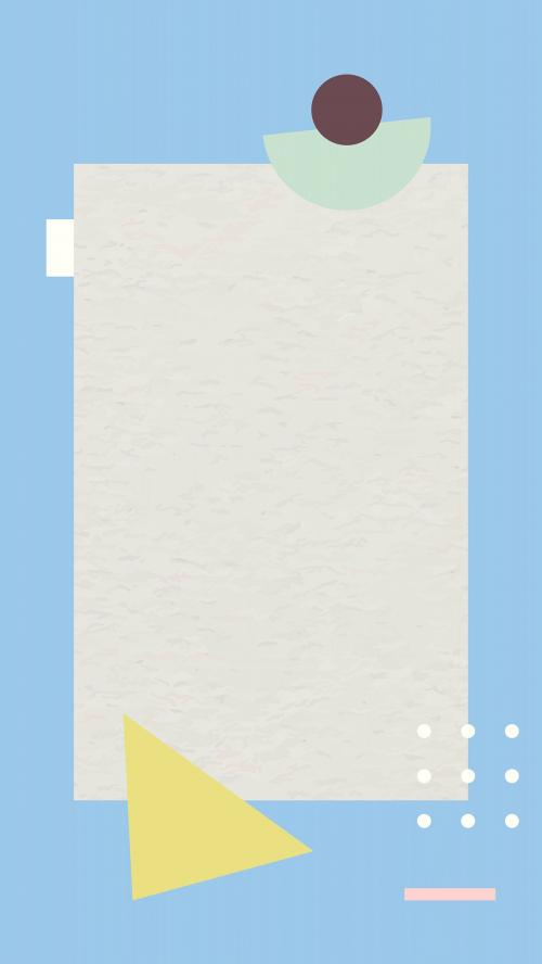 Blue framed paper note phone background vector - 2039026