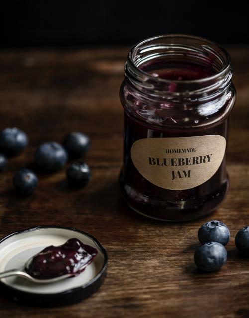 Homemade blueberry jam in a jar - 484458