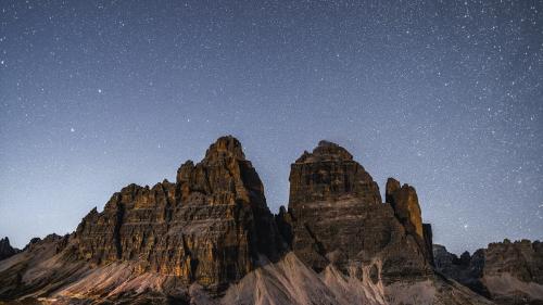 Tre Cime di Lavaredo at night in the Dolomites, Italy - 2092695