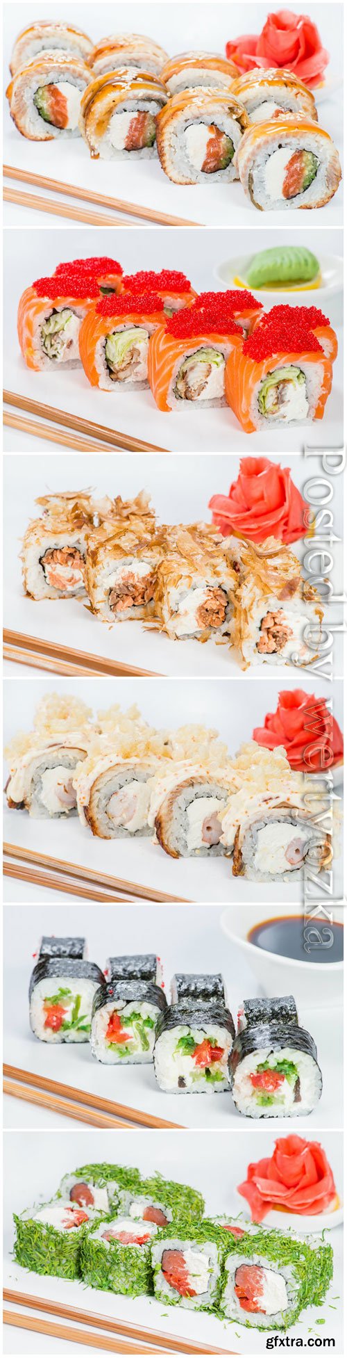 Tasty Japanese cuisine sushi rolls