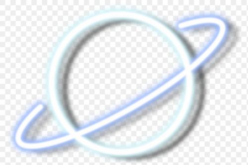 Planet with a ring neon sign transparent png - 2094109