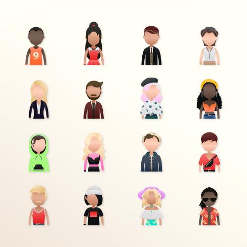 Set of diverse people avatars vector - 2045605