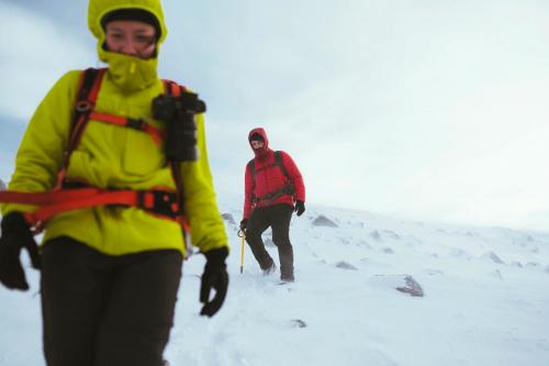 Hiker hiking on a snowy mountain - 2097908