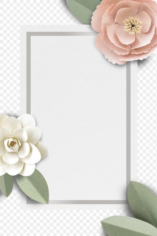 Flower decorated gray banner transparent png - 2105462