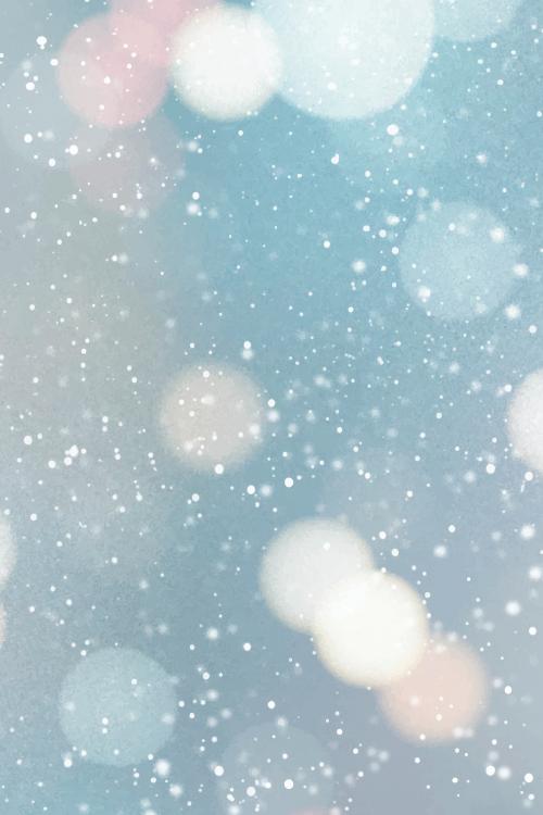 Colorful bokeh light in a snowy day vector - 1229748