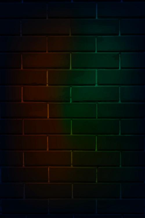 Brick wall in neon light vector - 1229914