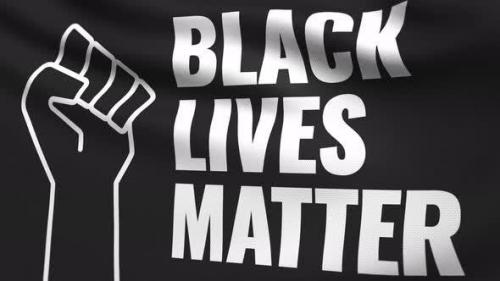 Videohive - Black Lives Matter Cloth Flag 4K