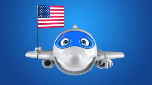 Videohive - 3 cartoon Planes with flags