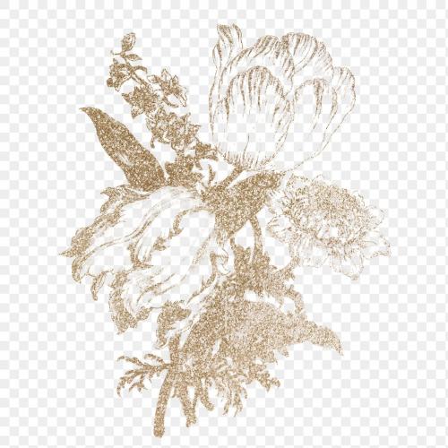 Vintage flower illustration transparent png, remix from original artwork - 2265671