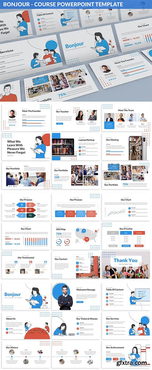 Bonjour - Course Powerpoint Template