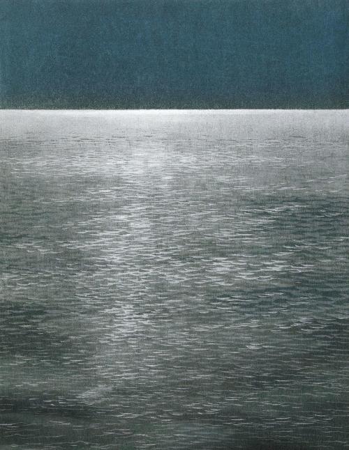 White light reflecting on the sea vintage illustration, remix from original artwork. - 2265852