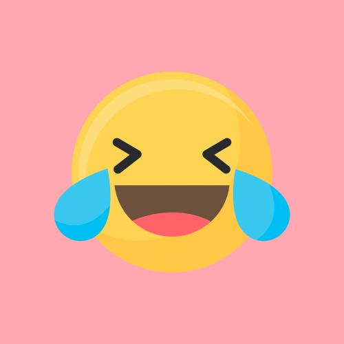 Laughing face emoticon symbol vector - 1230158