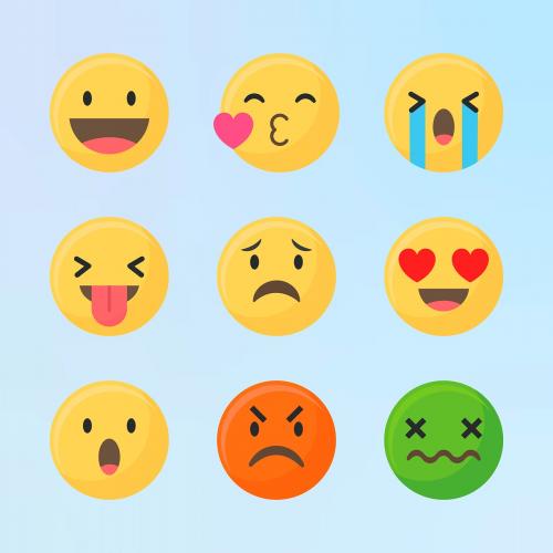 Face emoticon symbol set vector - 1230197