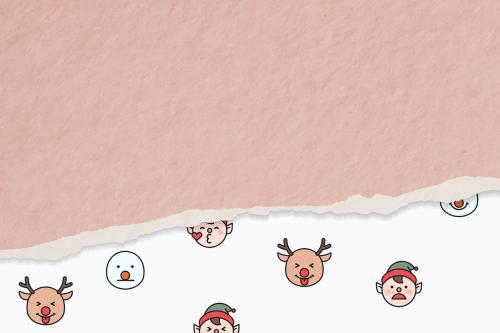 Santa, Rudolph reindeer and elf emoticon patterned background vector - 1230273