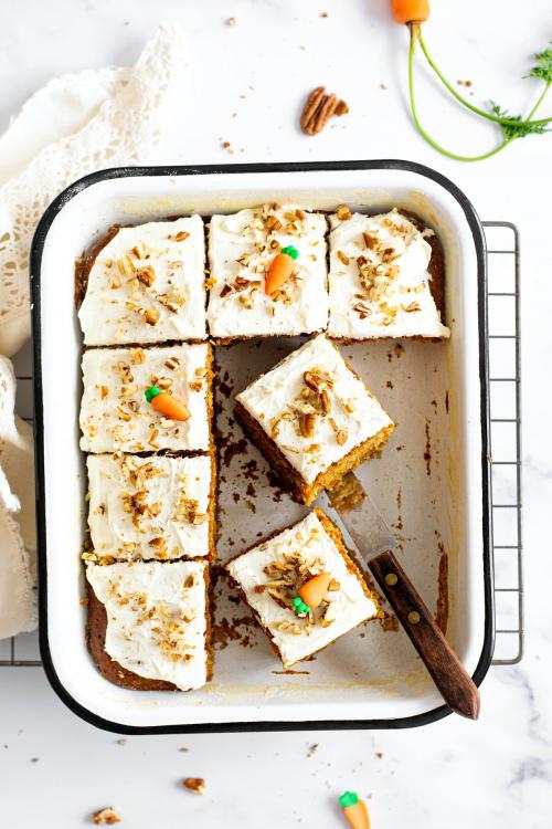 Slice of fresh homemade carrot cake - 2269727