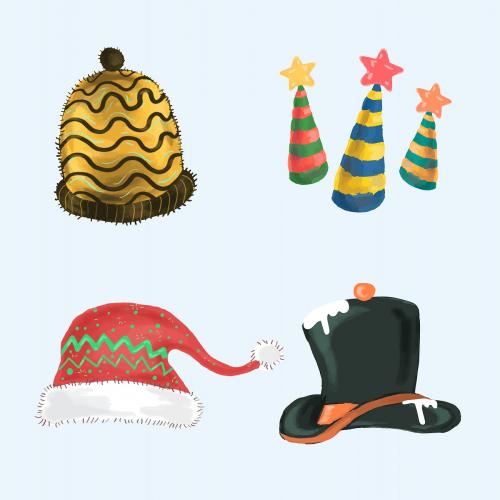 Cute Christmas elements vector set - 1231134