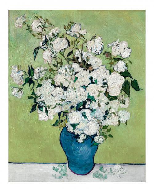 Roses (1890) vintage wall art print poster design remix from original painting by Vincent Van Gogh. - 2274388