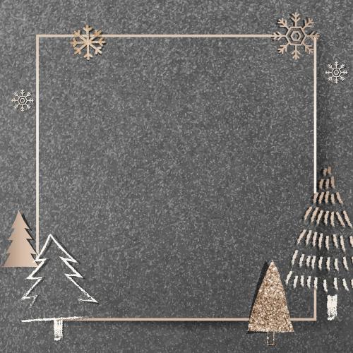Dark Christmas gold frame background vector - 1233066