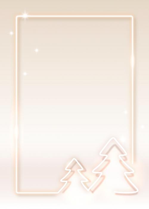 Gold neon Christmas frame illustration - 1233090