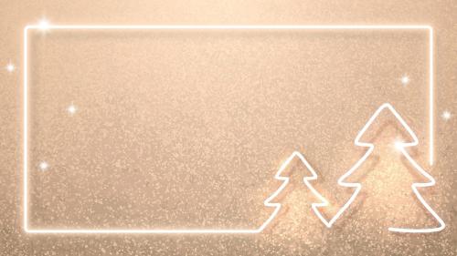 Gold neon Christmas frame illustration - 1233108