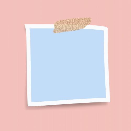 Blank blue notepaper on pink background vector - 1233312