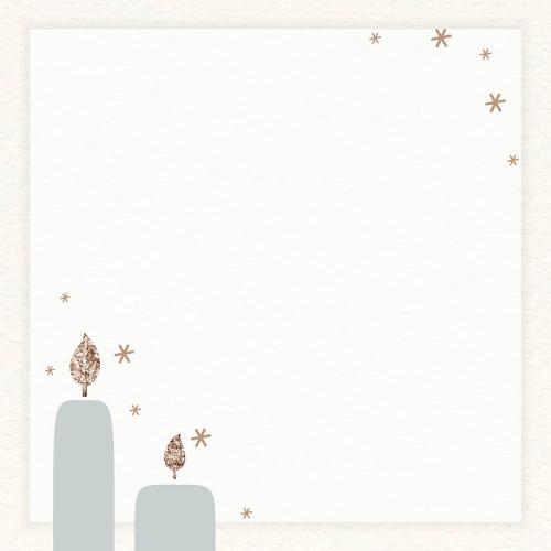 New Year pillar candles with shimmering star lights frame design vector - 1233557