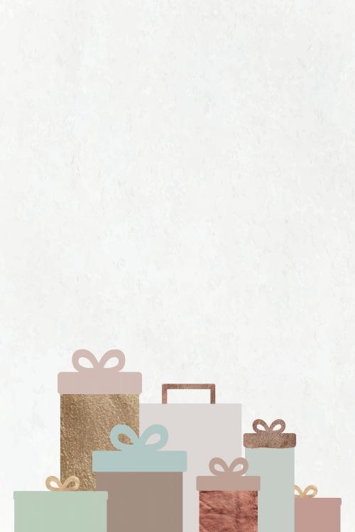 New Year gift boxes on textured background vector - 1233610