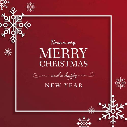 Merry Christmas snowflake frame social ads template vector - 1234003