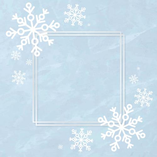 Christmas snowflake frame social ads template vector - 1234058