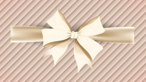 Gold ribbon bow element vector - 1234175