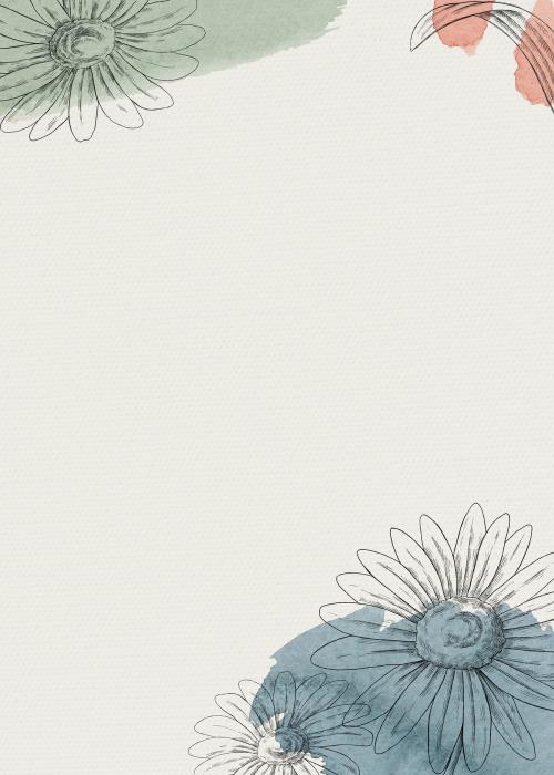 Daisy flower frame on beige background illustration - 2211559