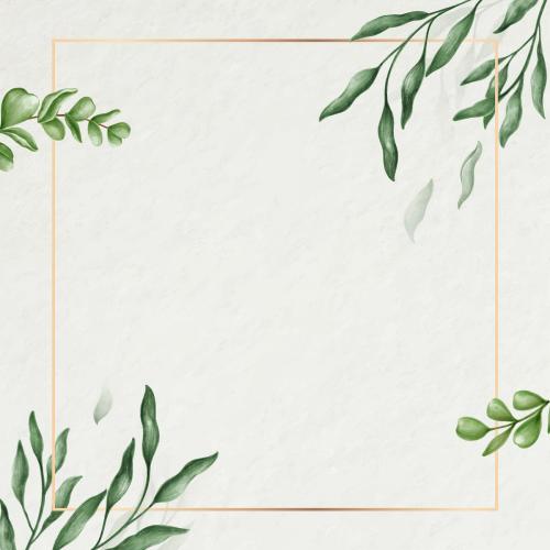 Green leaves frame vector - 2032825